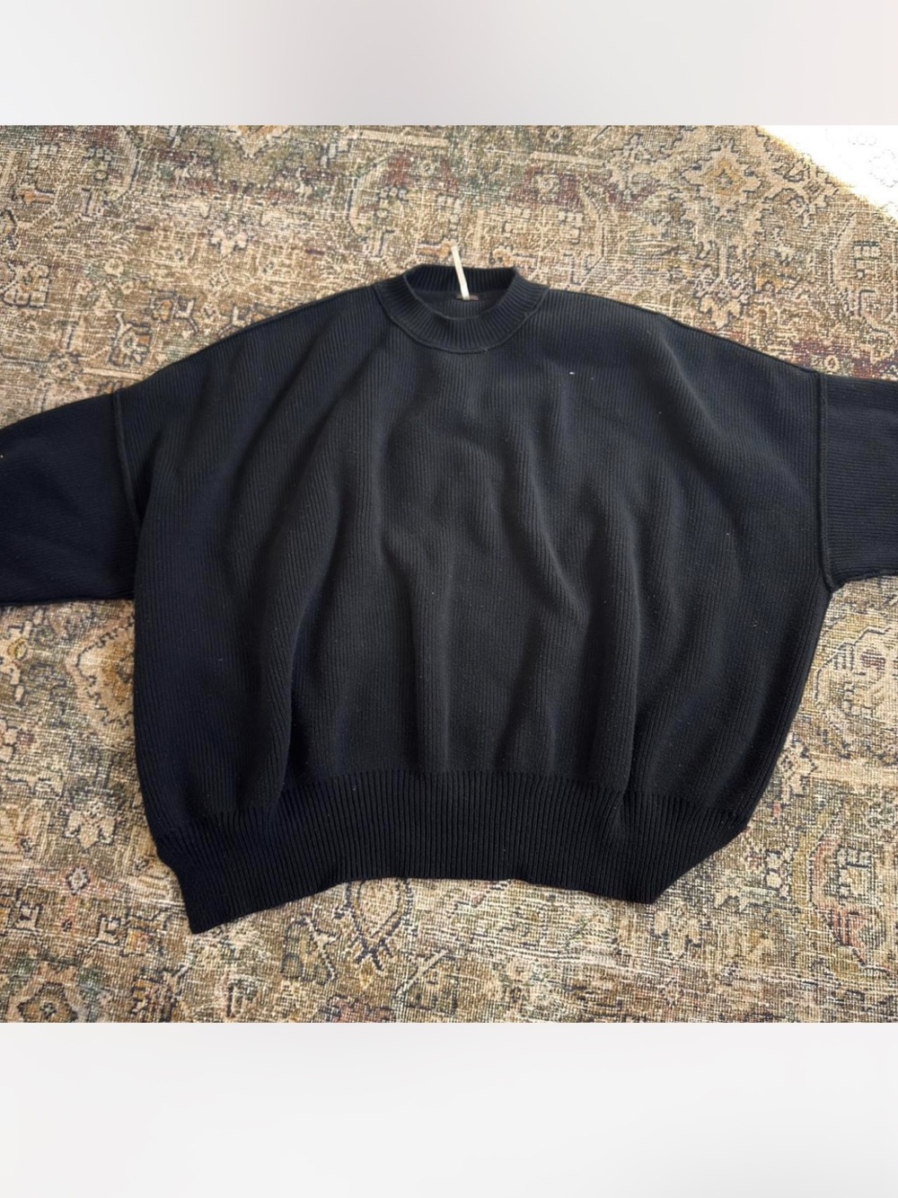 Free People Easy Street Tunic Black Sweater Size Medium